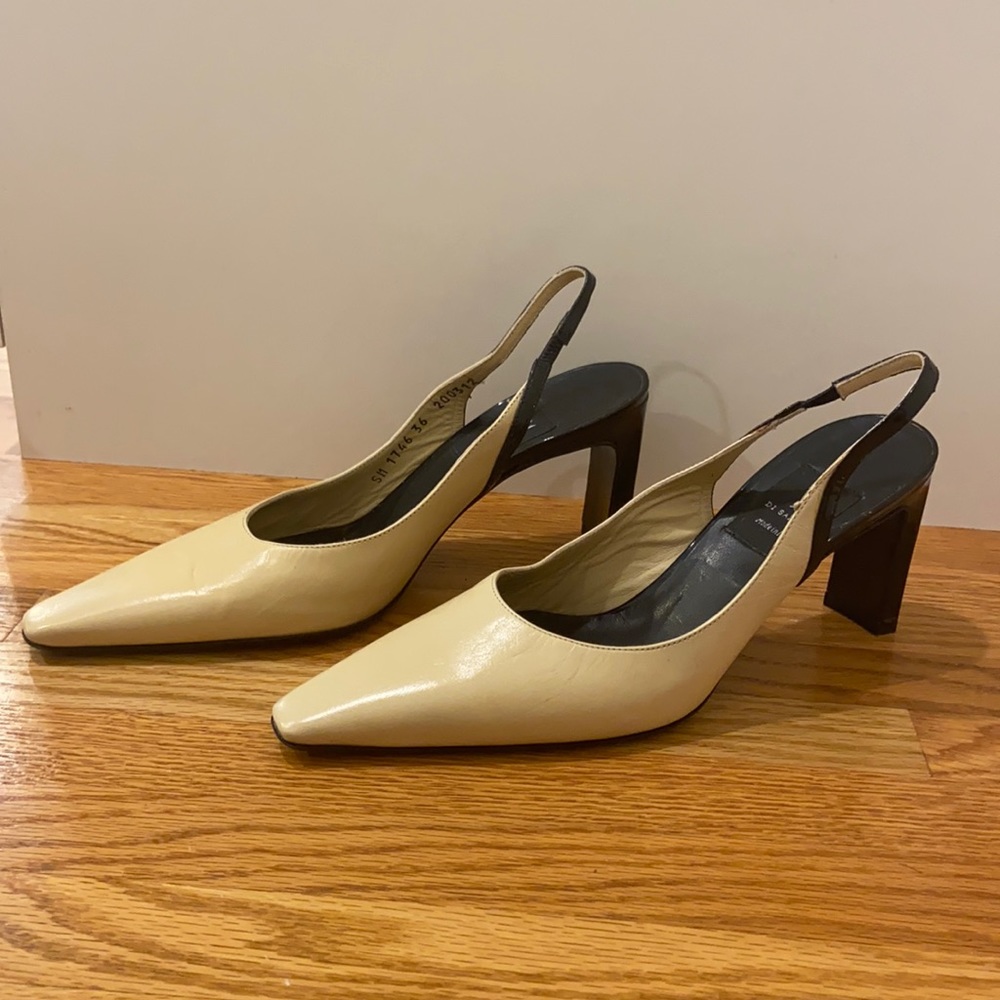 Di Sandro Slingback Leather Heels Size 6